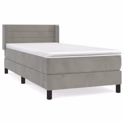 Giroletto a Molle con Materasso Grigio Chiaro 90x190 cm Vellutocod mxl 122468 - Vista aggiuntiva 2