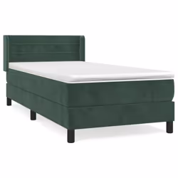 Giroletto a Molle con Materasso Verde Scuro 90x190 cm Vellutocod mxl 98546 - Vista aggiuntiva 2