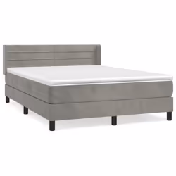 Giroletto a Molle con Materasso Grigio Chiaro 140x190cm Vellutocod mxl 98547 - Vista aggiuntiva 2