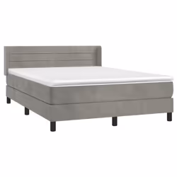 Giroletto a Molle con Materasso Grigio Chiaro 140x190cm Vellutocod mxl 98547 - Vista aggiuntiva 3