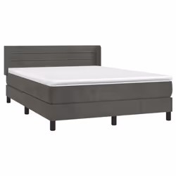 vidaXL Giroletto a Molle con Materasso Grigio Scuro 140x190 cm Velluto - Vista aggiuntiva 3