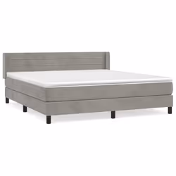 vidaXL Giroletto a Molle con Materasso Grigio Chiaro 180x200cm Velluto - Vista aggiuntiva 2