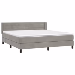 vidaXL Giroletto a Molle con Materasso Grigio Chiaro 180x200cm Velluto - Vista aggiuntiva 3