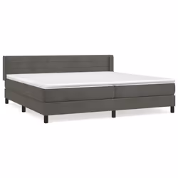 vidaXL Giroletto a Molle con Materasso Grigio Scuro 200x200 cm Velluto - Vista aggiuntiva 2