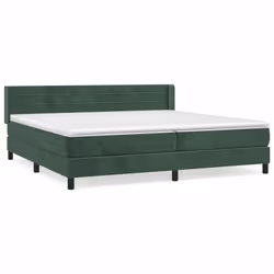 vidaXL Giroletto a Molle con Materasso Verde Scuro 200x200 cm Velluto - Vista aggiuntiva 2