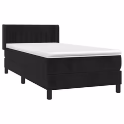 vidaXL Giroletto a Molle con Materasso Nero 80x200 cm in Velluto - Vista aggiuntiva 3
