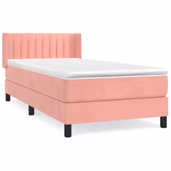 vidaXL Giroletto a Molle con Materasso Rosa 80x200 cm in Velluto - Vista aggiuntiva 2