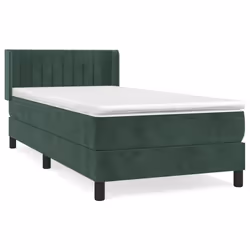 Giroletto a Molle con Materasso Verde Scuro 90x190 cm Vellutocod mxl 74545 - Vista aggiuntiva 2