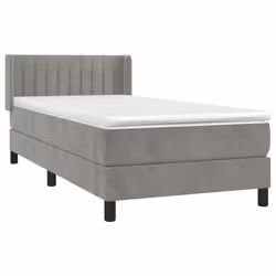Giroletto a Molle con Materasso Grigio Chiaro 100x200cm Vellutocod mxl 74548 - Vista aggiuntiva 3