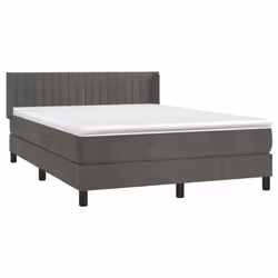 Giroletto a Molle con Materasso Grigio Scuro 140x190 cm Vellutocod mxl 98552 - Vista aggiuntiva 3