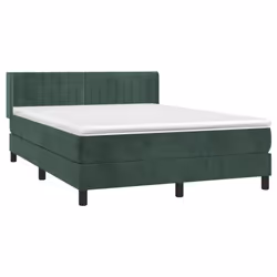 Giroletto a Molle con Materasso Verde Scuro 140x190 cm Vellutocod mxl 122485 - Vista aggiuntiva 3