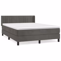 Giroletto a Molle con Materasso Grigio Scuro 140x200 cm Vellutocod mxl 74552 - Vista aggiuntiva 2