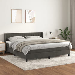 Giroletto a Molle con Materasso Grigio Scuro 160x200 cm Vellutocod mxl 98555