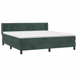 Giroletto a Molle con Materasso Verde Scuro 160x200 cm Vellutocod mxl 122481 - Vista aggiuntiva 3