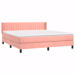 Giroletto a Molle con Materasso Rosa 160x200 cm in Vellutocod mxl 122483 - Vista aggiuntiva 3