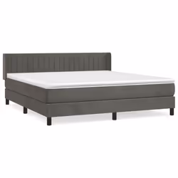 Giroletto a Molle con Materasso Grigio Scuro 180x200 cm Vellutocod mxl 74553 - Vista aggiuntiva 2