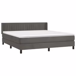 Giroletto a Molle con Materasso Grigio Scuro 180x200 cm Vellutocod mxl 74553 - Vista aggiuntiva 3