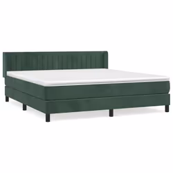 Giroletto a Molle con Materasso Verde Scuro 180x200 cm Vellutocod mxl 74551 - Vista aggiuntiva 2