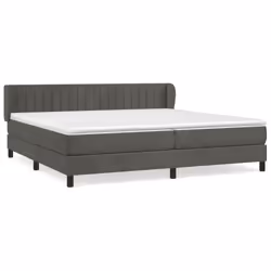 vidaXL Giroletto a Molle con Materasso Grigio Scuro 200x200 cm Velluto - Vista aggiuntiva 2