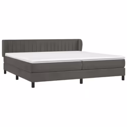 vidaXL Giroletto a Molle con Materasso Grigio Scuro 200x200 cm Velluto - Vista aggiuntiva 3