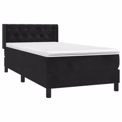 vidaXL Giroletto a Molle con Materasso Nero 80x200 cm in Velluto - Vista aggiuntiva 3