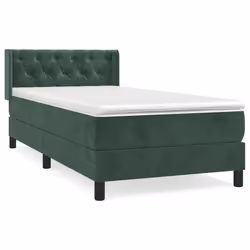 Giroletto a Molle con Materasso Verde Scuro 80x200 cm Vellutocod mxl 122484 - Vista aggiuntiva 2