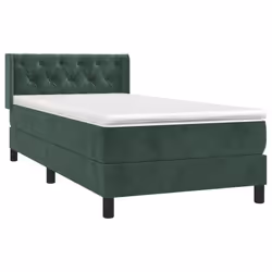 Giroletto a Molle con Materasso Verde Scuro 80x200 cm Vellutocod mxl 122484 - Vista aggiuntiva 3