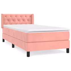 vidaXL Giroletto a Molle con Materasso Rosa 80x200 cm in Velluto - Vista aggiuntiva 2