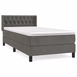 Giroletto a Molle con Materasso Grigio Scuro 90x190 cm Vellutocod mxl 98557 - Vista aggiuntiva 2