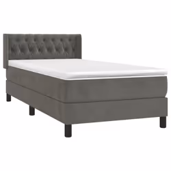 Giroletto a Molle con Materasso Grigio Scuro 100x200 cm Vellutocod mxl 74561 - Vista aggiuntiva 3