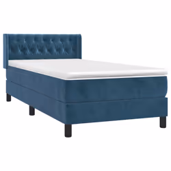 Giroletto a Molle con Materasso Blu Scuro 100x200 cm in Vellutocod mxl 98560 - Vista aggiuntiva 3