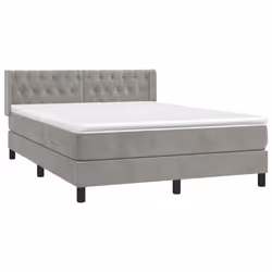 Giroletto a Molle con Materasso Grigio Chiaro 140x200cm Vellutocod mxl 122490 - Vista aggiuntiva 3