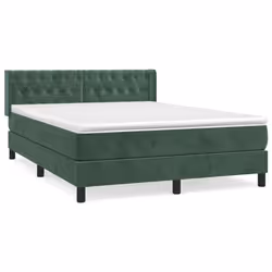 Giroletto a Molle con Materasso Verde Scuro 140x200 cm Vellutocod mxl 98562 - Vista aggiuntiva 2