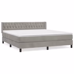Giroletto a Molle con Materasso Grigio Chiaro 160x200cm Vellutocod mxl 74559 - Vista aggiuntiva 2