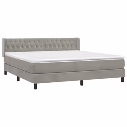 Giroletto a Molle con Materasso Grigio Chiaro 160x200cm Vellutocod mxl 74559 - Vista aggiuntiva 3
