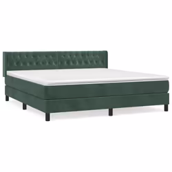 Giroletto a Molle con Materasso Verde Scuro 160x200 cm Vellutocod mxl 98563 - Vista aggiuntiva 2