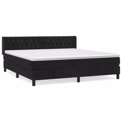 Giroletto a Molle con Materasso Nero 180x200 cm in Vellutocod mxl 122493 - Vista aggiuntiva 2