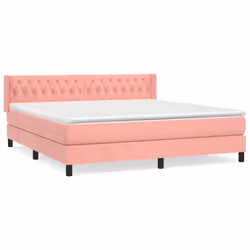 Giroletto a Molle con Materasso Rosa 180x200 cm in Vellutocod mxl 74563 - Vista aggiuntiva 2
