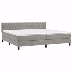 vidaXL Giroletto a Molle con Materasso Grigio Chiaro 200x200cm Velluto - Vista aggiuntiva 3