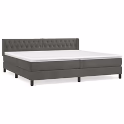 vidaXL Giroletto a Molle con Materasso Grigio Scuro 200x200 cm Velluto - Vista aggiuntiva 2