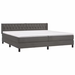 vidaXL Giroletto a Molle con Materasso Grigio Scuro 200x200 cm Velluto - Vista aggiuntiva 3