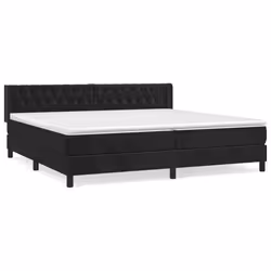 vidaXL Giroletto a Molle con Materasso Nero 200x200 cm in Velluto - Vista aggiuntiva 2