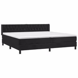 vidaXL Giroletto a Molle con Materasso Nero 200x200 cm in Velluto - Vista aggiuntiva 3