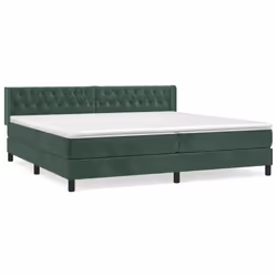 Giroletto a Molle con Materasso Verde Scuro 200x200 cm Vellutocod mxl 122501 - Vista aggiuntiva 2