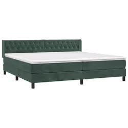 Giroletto a Molle con Materasso Verde Scuro 200x200 cm Vellutocod mxl 122501 - Vista aggiuntiva 3