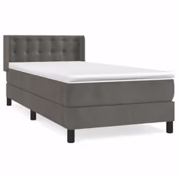 Giroletto a Molle con Materasso Grigio Scuro 90x190 cm Vellutocod mxl 74565 - Vista aggiuntiva 2