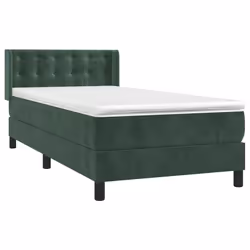 Giroletto a Molle con Materasso Verde Scuro 90x190 cm Vellutocod mxl 122491 - Vista aggiuntiva 3