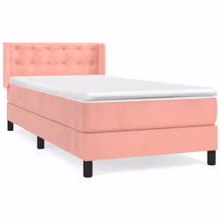 Giroletto a Molle con Materasso Rosa 90x190 cm in Vellutocod mxl 122497 - Vista aggiuntiva 2