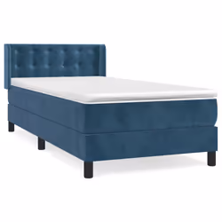 Giroletto a Molle con Materasso Blu Scuro 90x200 cm in Vellutocod mxl 122492 - Vista aggiuntiva 2