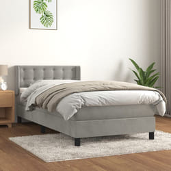 Giroletto a Molle con Materasso Grigio Chiaro 100x200cm Vellutocod mxl 122499